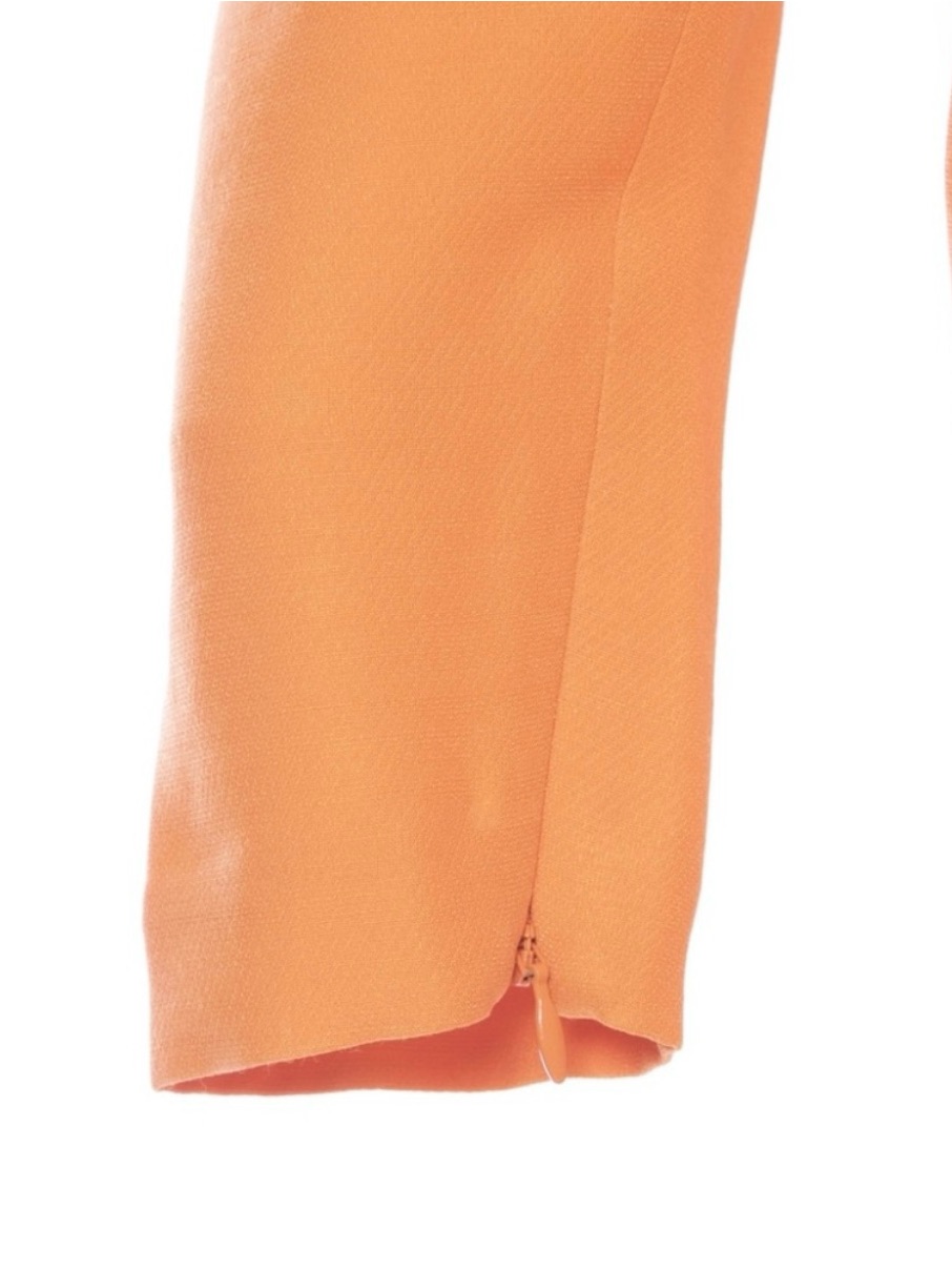 Roland Mouret Twist Front Maxi Dress In Orange Wool In Size 4 Us, 8 Uk — image 3 of 6